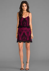 Jeralyn Dress in Burgundy/Black